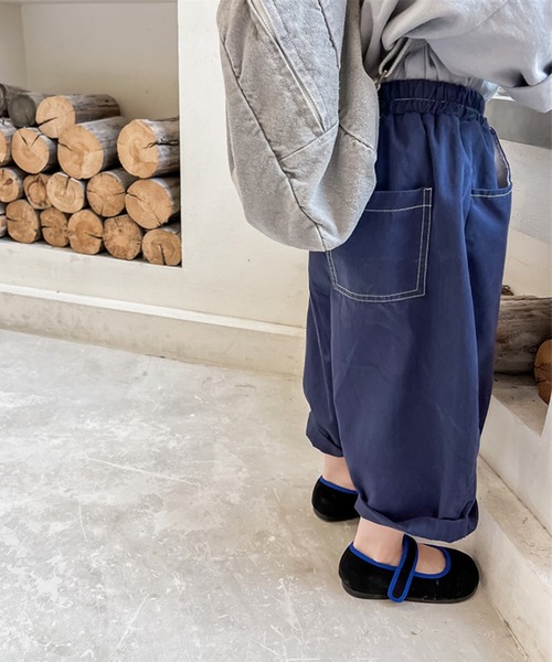 aimoha（アイモハ）の「aimoha-KIDS- 子供服飾りステッチテーパードパンツ（チノパンツ・キッズ・ベージュ/ブルー・90/100/110/120/80/130）」の14枚目の写真