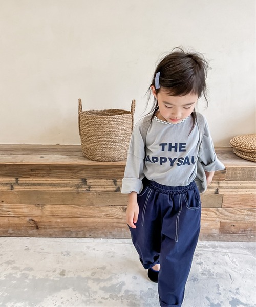 aimoha（アイモハ）の「aimoha-KIDS- 子供服飾りステッチテーパードパンツ（チノパンツ・キッズ・ベージュ/ブルー・90/100/110/120/80/130）」の15枚目の写真