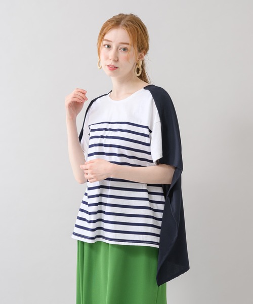 Paradise Picnic（パラダイスピクニック）の「1% カット＆布帛プルオーバー（Tシャツ/カットソー・レディース・ブラック/ベージュ/ネイビー・FREE）」の3枚目の写真