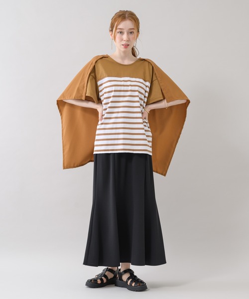 Paradise Picnic（パラダイスピクニック）の「1% カット＆布帛プルオーバー（Tシャツ/カットソー・レディース・ブラック/ベージュ/ネイビー・FREE）」の17枚目の写真