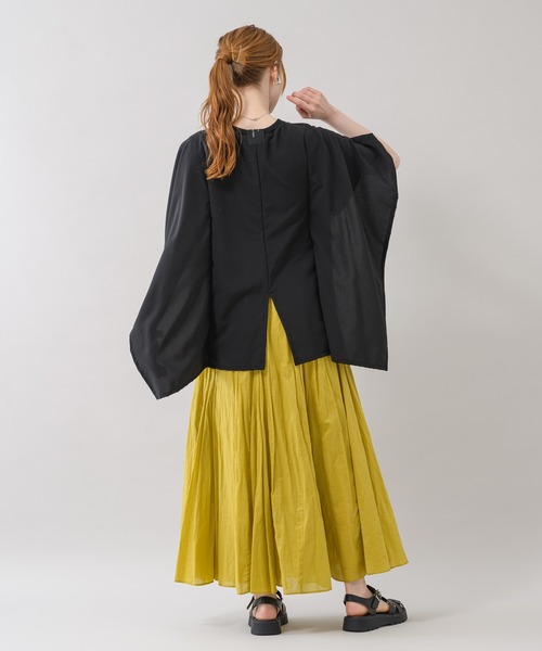 Paradise Picnic（パラダイスピクニック）の「1% カット＆布帛プルオーバー（Tシャツ/カットソー・レディース・ブラック/ベージュ/ネイビー・FREE）」の9枚目の写真