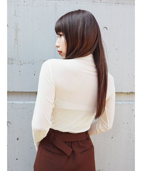 MURUA(ムルーア)の「シアーハイネックトップス(Tシャツ/カットソー・レディース・ブラック/パープル/オレンジ/ブルー/グリーン/アイボリー・FREE)」の11枚目の写真