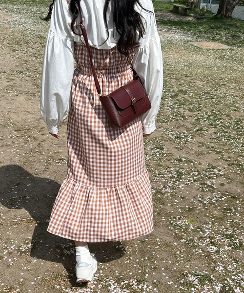 fiere（フィエール）の「フレンチギンガムチェックキャミワンピ（ワンピース・レディース・ブルー/オレンジ/ブラック・FREE）」の21枚目の写真