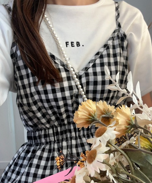 fiere（フィエール）の「フレンチギンガムチェックキャミワンピ（ワンピース・レディース・ブルー/オレンジ/ブラック・FREE）」の22枚目の写真