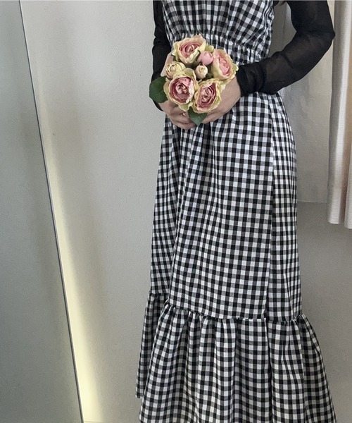 セール】フレンチギンガムチェックキャミワンピ（ワンピース）｜fiere