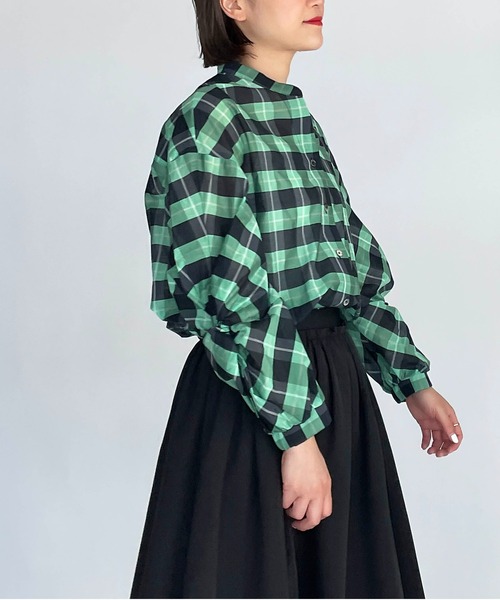 DIARIUM（ディアリウム）の「チェックツイストスリーブブラウス（シャツ/ブラウス・レディース・グリーン/アイボリー・M）」の14枚目の写真