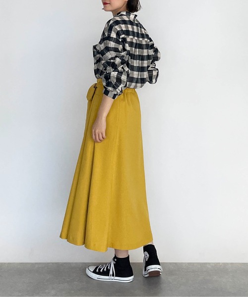 DIARIUM（ディアリウム）の「チェックツイストスリーブブラウス（シャツ/ブラウス・レディース・グリーン/アイボリー・M）」の9枚目の写真