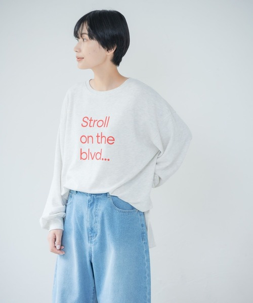 LEPSIM（レプシィム）の「アソートロゴプリントプルオーバー　124434（Tシャツ/カットソー・レディース・オフホワイト/オートミール/チャコールグレー/ピンク/グリーン・FREE）」の4枚目の写真