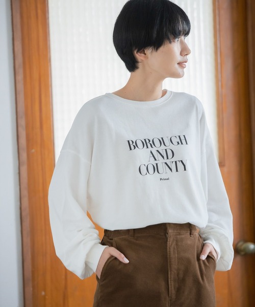 LEPSIM（レプシィム）の「アソートロゴプリントプルオーバー　124434（Tシャツ/カットソー・レディース・オフホワイト/オートミール/チャコールグレー/ピンク/グリーン・FREE）」の2枚目の写真