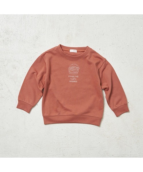 b・ROOM（ビールーム）の「【表コットン毛玉バイバイ】アソートステッチ刺繍ドロップスエット（スウェット・キッズ・チャコール/ベージュ/レンガ/ネイビー/ブルーグレー/アイボリー・130cm/100cm/110cm/140cm/120cm）」の6枚目の写真