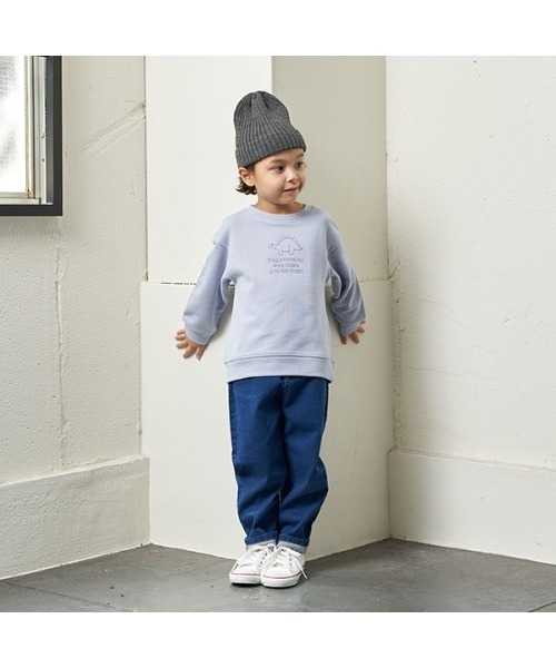 b・ROOM（ビールーム）の「【表コットン毛玉バイバイ】アソートステッチ刺繍ドロップスエット（スウェット・キッズ・チャコール/ベージュ/レンガ/ネイビー/ブルーグレー/アイボリー・130cm/100cm/110cm/140cm/120cm）」の10枚目の写真