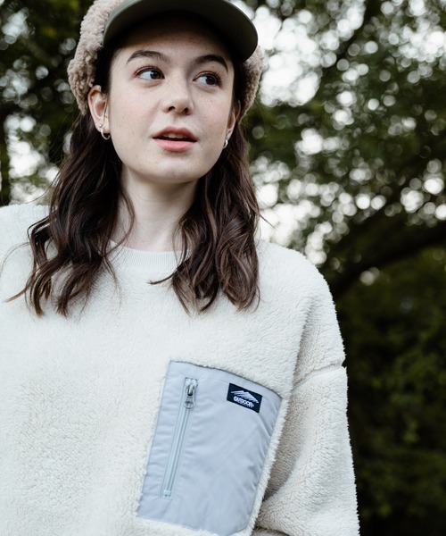 OUTDOOR PRODUCTS（アウトドアプロダクツ）の「【OUTDOOR PRODUCTS/アウトドアプロダクツ】防風ボアトレーナー クルーネック ワンポイントブランドロゴ（スウェット・メンズ・ベージュ/グレー/アイボリー/ブラック・LARGE/MEDIUM/X-LARGE）」の13枚目の写真