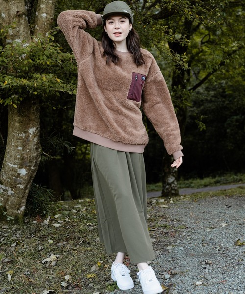 OUTDOOR PRODUCTS（アウトドアプロダクツ）の「【OUTDOOR PRODUCTS/アウトドアプロダクツ】防風ボアトレーナー クルーネック ワンポイントブランドロゴ（スウェット・メンズ・ベージュ/グレー/アイボリー/ブラック・LARGE/MEDIUM/X-LARGE）」の12枚目の写真