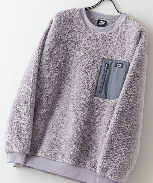 OUTDOOR PRODUCTS（アウトドアプロダクツ）の「【OUTDOOR PRODUCTS/アウトドアプロダクツ】防風ボアトレーナー クルーネック ワンポイントブランドロゴ（スウェット・メンズ・ベージュ/グレー/アイボリー/ブラック・LARGE/MEDIUM/X-LARGE）」の7枚目の写真