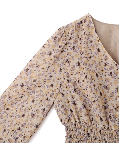 PROPORTION BODY DRESSING（プロポーションボディドレッシング）の「ウエストシャーリング小花柄ワンピース / 1212240908（ワンピース・レディース・ベージュ/ブラック/パープル・SMALL/MEDIUM）」の20枚目の写真