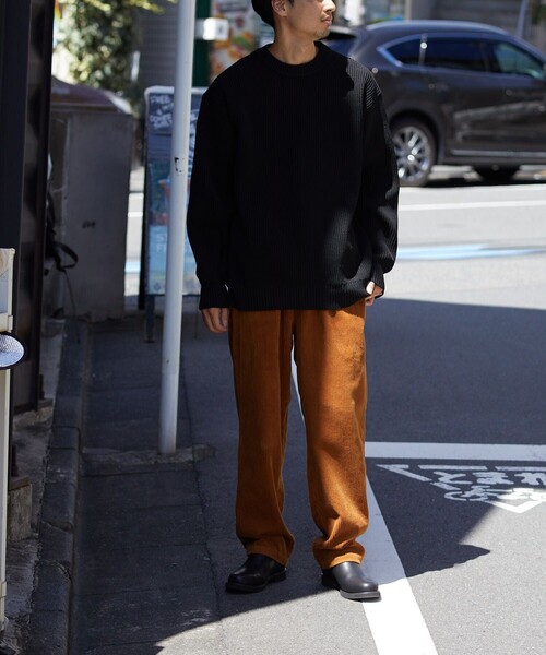 FREAK'S STORE（フリークスストア）の「FREAK'S STORE/フリークスストア 【洗えるニット】畔編み クルーネックニット プルオーバー（ニット/セーター・メンズ・ブラック/ベージュ/ネイビー/オレンジ/グリーン・SMALL/MEDIUM/LARGE）」の15枚目の写真