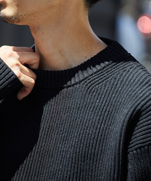 FREAK'S STORE（フリークスストア）の「FREAK'S STORE/フリークスストア 【洗えるニット】畔編み クルーネックニット プルオーバー（ニット/セーター・メンズ・ブラック/ベージュ/ネイビー/オレンジ/グリーン・SMALL/MEDIUM/LARGE）」の18枚目の写真