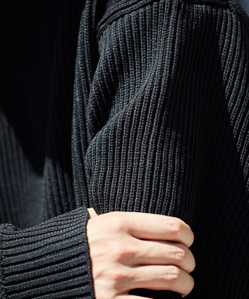 FREAK'S STORE（フリークスストア）の「FREAK'S STORE/フリークスストア 【洗えるニット】畔編み クルーネックニット プルオーバー（ニット/セーター・メンズ・ブラック/ベージュ/ネイビー/オレンジ/グリーン・SMALL/MEDIUM/LARGE）」の21枚目の写真