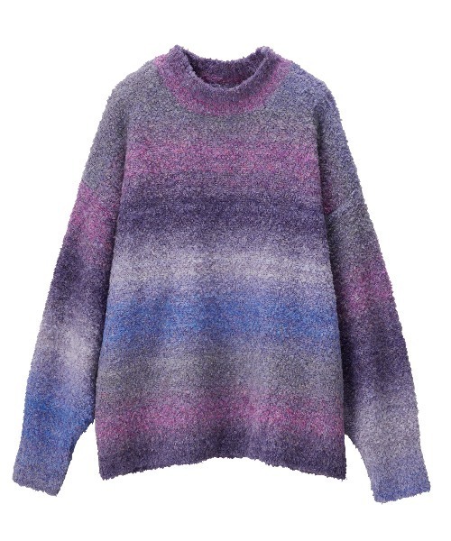 GeeRA（ジーラ）の「マーブルカラーニットプルオーバー（ニット/セーター・レディース・ブルー/グレー/パープル/ピンク・MEDIUM/X-LARGE/LARGE）」の9枚目の写真