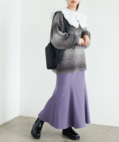 GeeRA（ジーラ）の「マーブルカラーニットプルオーバー（ニット/セーター・レディース・ブルー/グレー/パープル/ピンク・MEDIUM/X-LARGE/LARGE）」の10枚目の写真