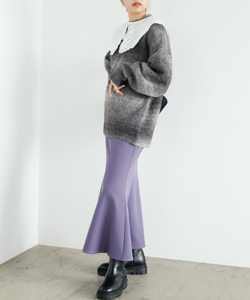 GeeRA（ジーラ）の「マーブルカラーニットプルオーバー（ニット/セーター・レディース・ブルー/グレー/パープル/ピンク・MEDIUM/X-LARGE/LARGE）」の11枚目の写真
