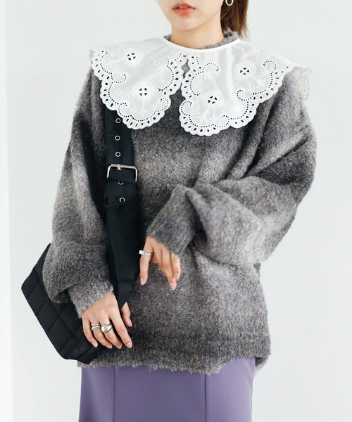 GeeRA（ジーラ）の「マーブルカラーニットプルオーバー（ニット/セーター・レディース・ブルー/グレー/パープル/ピンク・MEDIUM/X-LARGE/LARGE）」の12枚目の写真