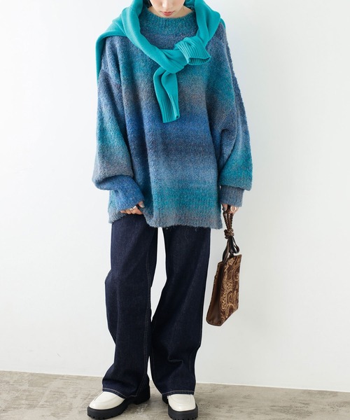 GeeRA（ジーラ）の「マーブルカラーニットプルオーバー（ニット/セーター・レディース・ブルー/グレー/パープル/ピンク・MEDIUM/X-LARGE/LARGE）」の14枚目の写真