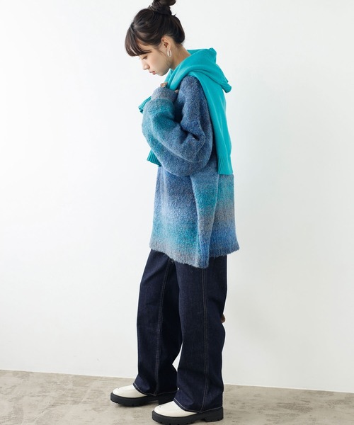 GeeRA（ジーラ）の「マーブルカラーニットプルオーバー（ニット/セーター・レディース・ブルー/グレー/パープル/ピンク・MEDIUM/X-LARGE/LARGE）」の15枚目の写真