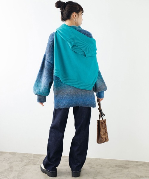 GeeRA（ジーラ）の「マーブルカラーニットプルオーバー（ニット/セーター・レディース・ブルー/グレー/パープル/ピンク・MEDIUM/X-LARGE/LARGE）」の16枚目の写真