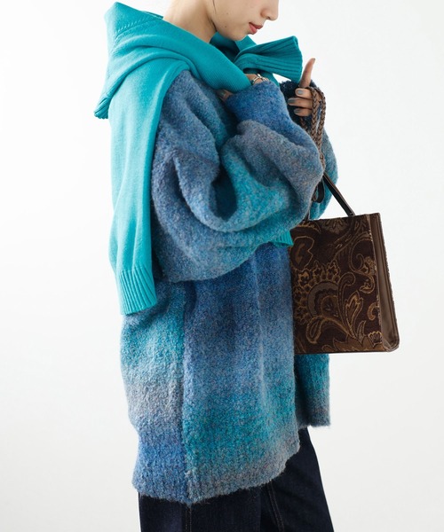 GeeRA（ジーラ）の「マーブルカラーニットプルオーバー（ニット/セーター・レディース・ブルー/グレー/パープル/ピンク・MEDIUM/X-LARGE/LARGE）」の18枚目の写真