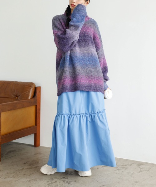 GeeRA（ジーラ）の「マーブルカラーニットプルオーバー（ニット/セーター・レディース・ブルー/グレー/パープル/ピンク・MEDIUM/X-LARGE/LARGE）」の19枚目の写真