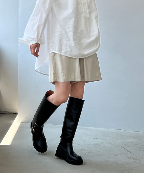 シャンデール　NEW柄ロングボディースーツE80 D-ECLIPSE TBT Woman: Patent thigh-high boots with oval