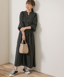 URBAN RESEARCH Sonny Label | 『WEB/一部店舗限定』ウエストマークドットプリントスリーブワンピース(ワンピース)