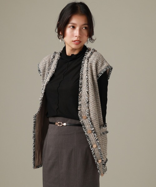 フリンジツイードジレ