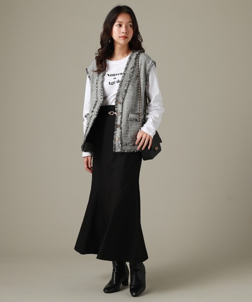 フリンジツイードジレ