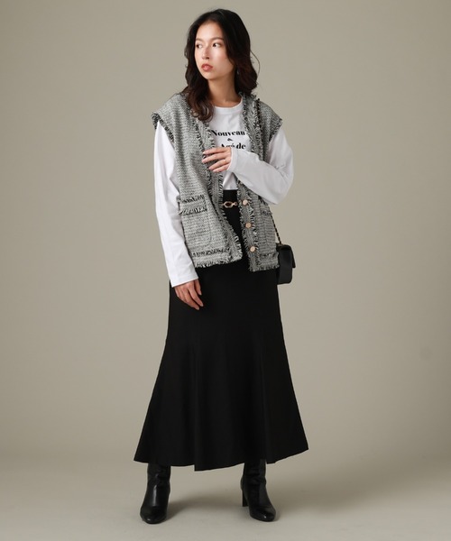 フリンジツイードジレ