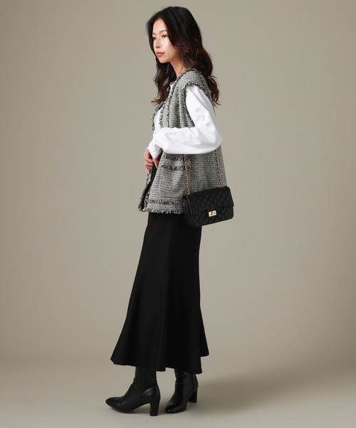 フリンジツイードジレ