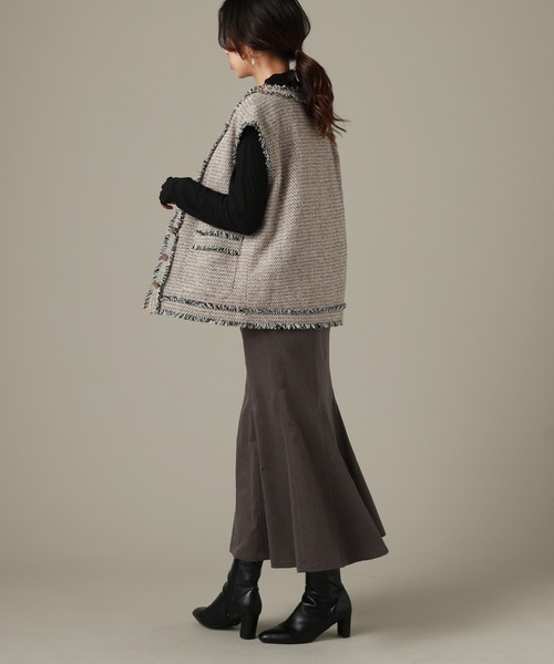 フリンジツイードジレ