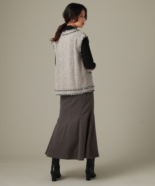 フリンジツイードジレ