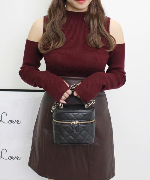 INGNI（イング）の「2WAY袖ボタンノースリニット（ニット/セーター・レディース・ブラック/オフホワイト/ボルドー・M）」の10枚目の写真