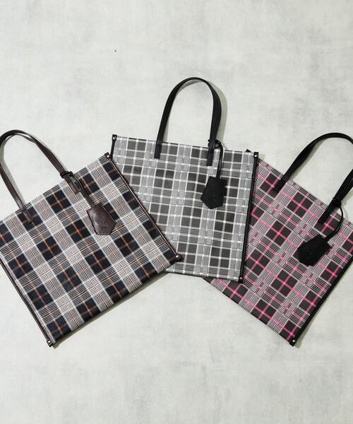 CONVERSE TOKYO（コンバーストウキョウ）の「チェック柄 トートバッグ（トートバッグ・レディース・グレー/キャメル/ピンク・FREE）」の8枚目の写真