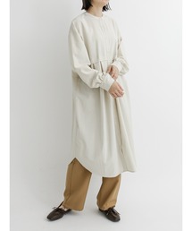 Samansa Mos2 blue | レイヤード風シャツワンピース(ワンピース)