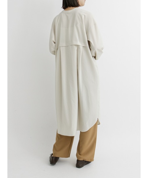 Samansa Mos2 blue（サマンサモスモスブルー）の「レイヤード風シャツワンピース（ワンピース・レディース・カーキ/チャコール/キナリ・ﾌﾘ-）」の8枚目の写真