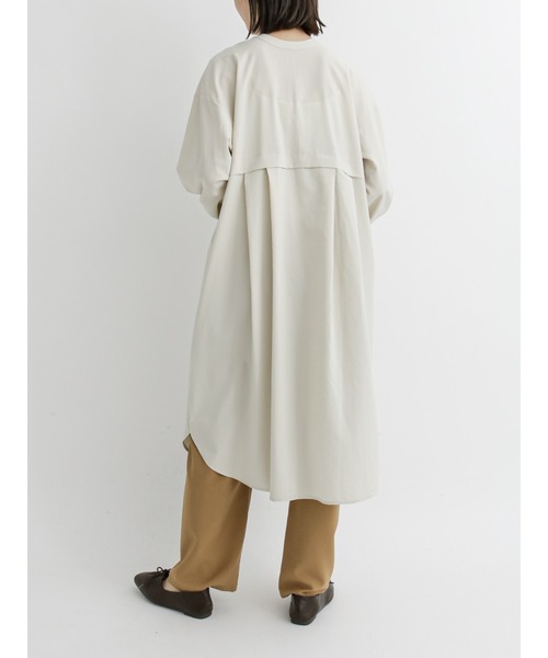 Samansa Mos2 blue（サマンサモスモスブルー）の「レイヤード風シャツワンピース（ワンピース・レディース・カーキ/チャコール/キナリ・ﾌﾘ-）」の9枚目の写真