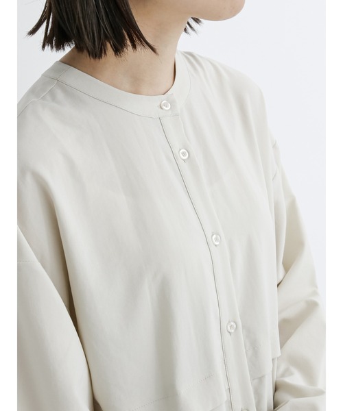 Samansa Mos2 blue（サマンサモスモスブルー）の「レイヤード風シャツワンピース（ワンピース・レディース・カーキ/チャコール/キナリ・ﾌﾘ-）」の11枚目の写真