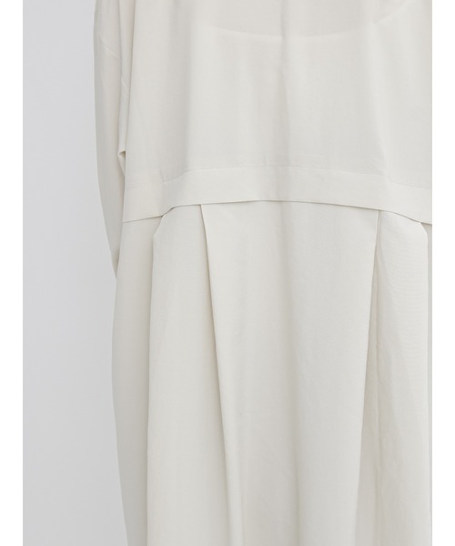 Samansa Mos2 blue（サマンサモスモスブルー）の「レイヤード風シャツワンピース（ワンピース・レディース・カーキ/チャコール/キナリ・ﾌﾘ-）」の14枚目の写真