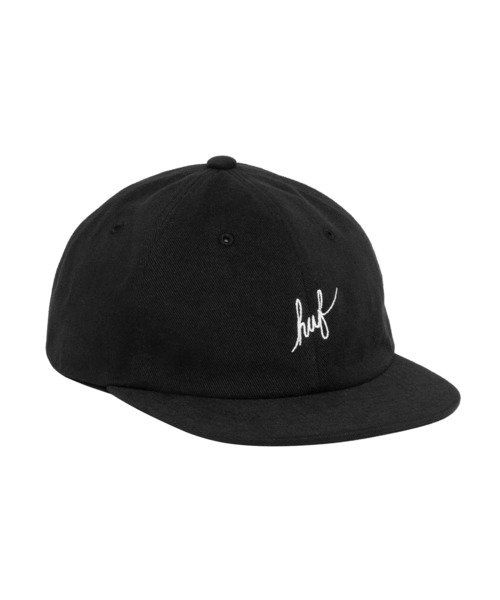HUF（ハフ）の「FORMLESS SCRIPT 6 PANEL / HUF キャップ 帽子（キャップ・メンズ・ブラック/ナチュラル・O/S）」の2枚目の写真