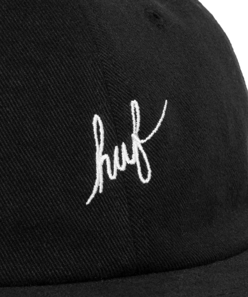HUF（ハフ）の「FORMLESS SCRIPT 6 PANEL / HUF キャップ 帽子（キャップ・メンズ・ブラック/ナチュラル・O/S）」の4枚目の写真