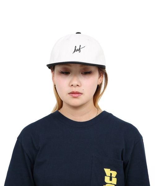 HUF（ハフ）の「FORMLESS SCRIPT 6 PANEL / HUF キャップ 帽子（キャップ・メンズ・ブラック/ナチュラル・O/S）」の10枚目の写真