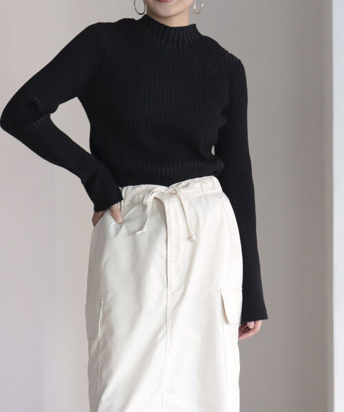 fredy emue(フレディエミュ)の「【新色追加!】ワイドリブハイネックプルオーバーニット(ニット/セーター・レディース・ライトグレー/ブラック/パープル/オフホワイト/オレンジ・38)」の3枚目の写真